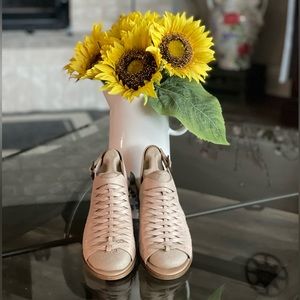 A. Giannetti Italian made ladies wedge sandals with side buckle